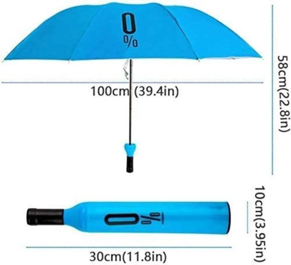 Folding Portable Umbrella with Bottle for UV Protection & Rain Umbrella Mini Travel (Surprise color)
