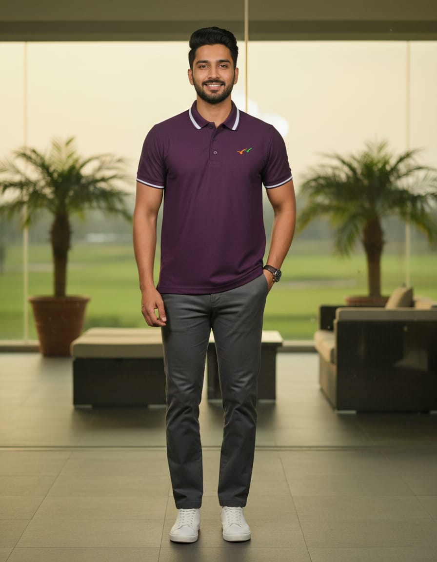 Useme Polo 5 T-Shirt Combo Pack(Wine Red, Khaki Green, Pale Pink, Beige color, Dark Purple)