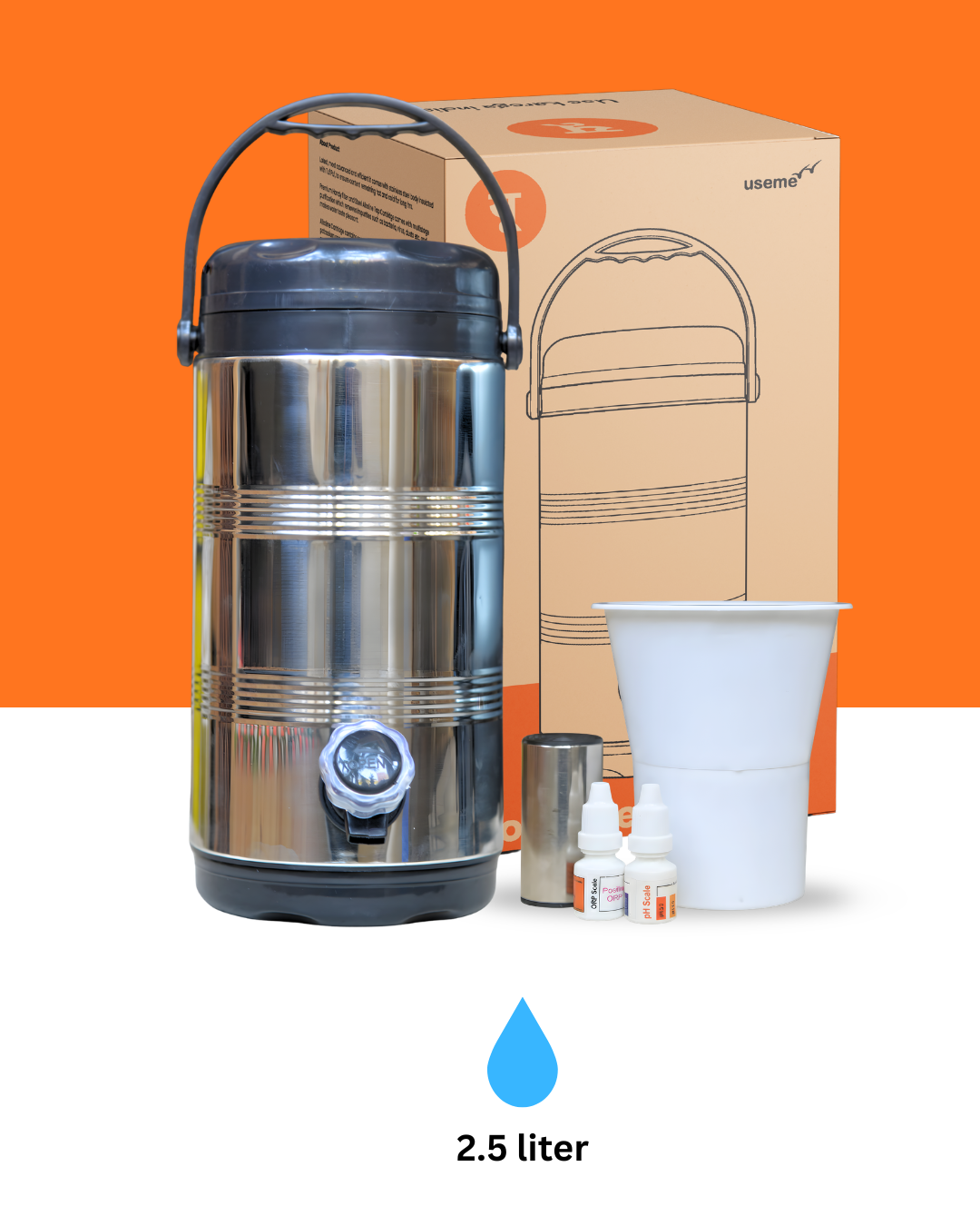 Portable Stainless Steel Alkaline Water Jar Camper Bottled Water Dispenser