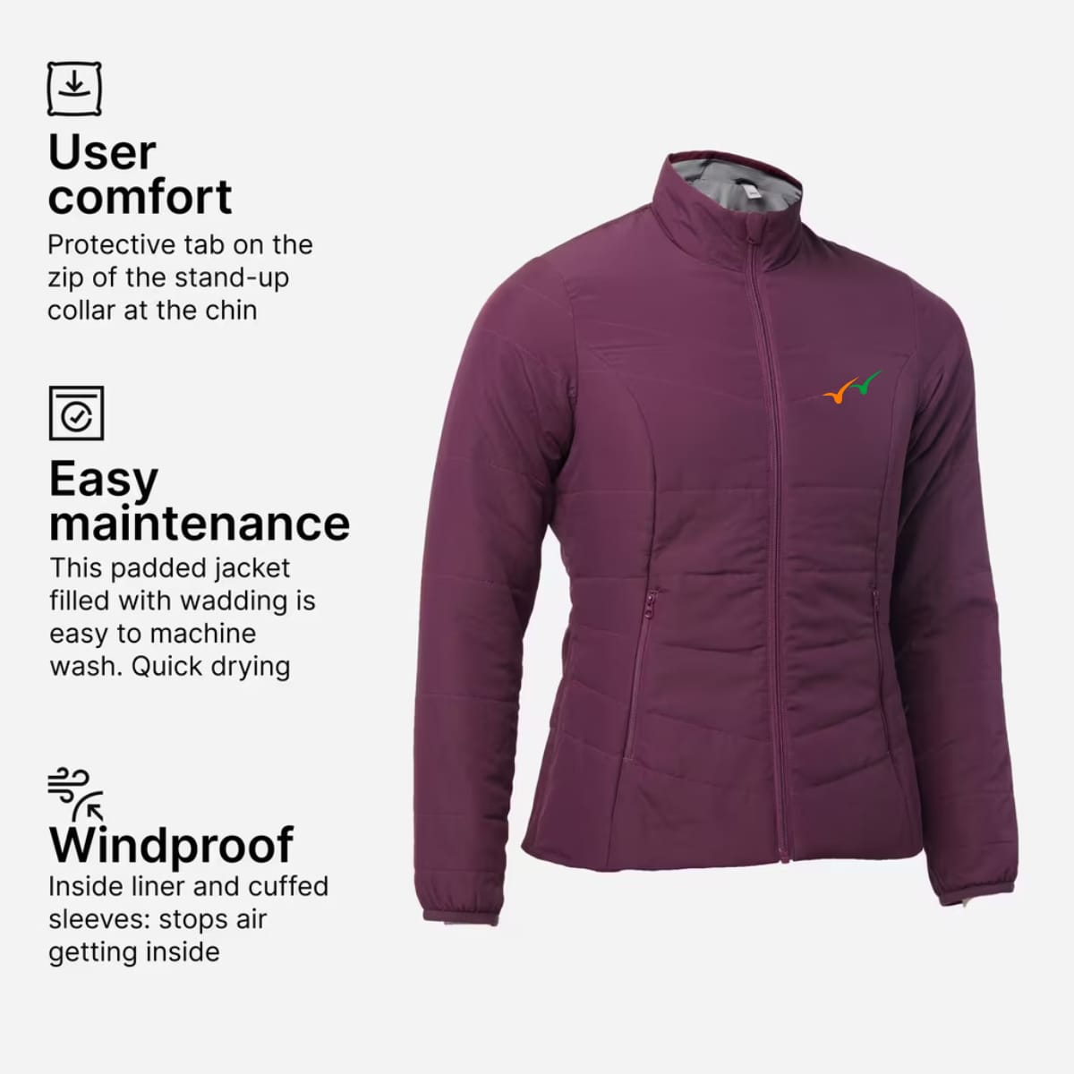Useme Women Purple Maroon Slim Fit Sports Jacket