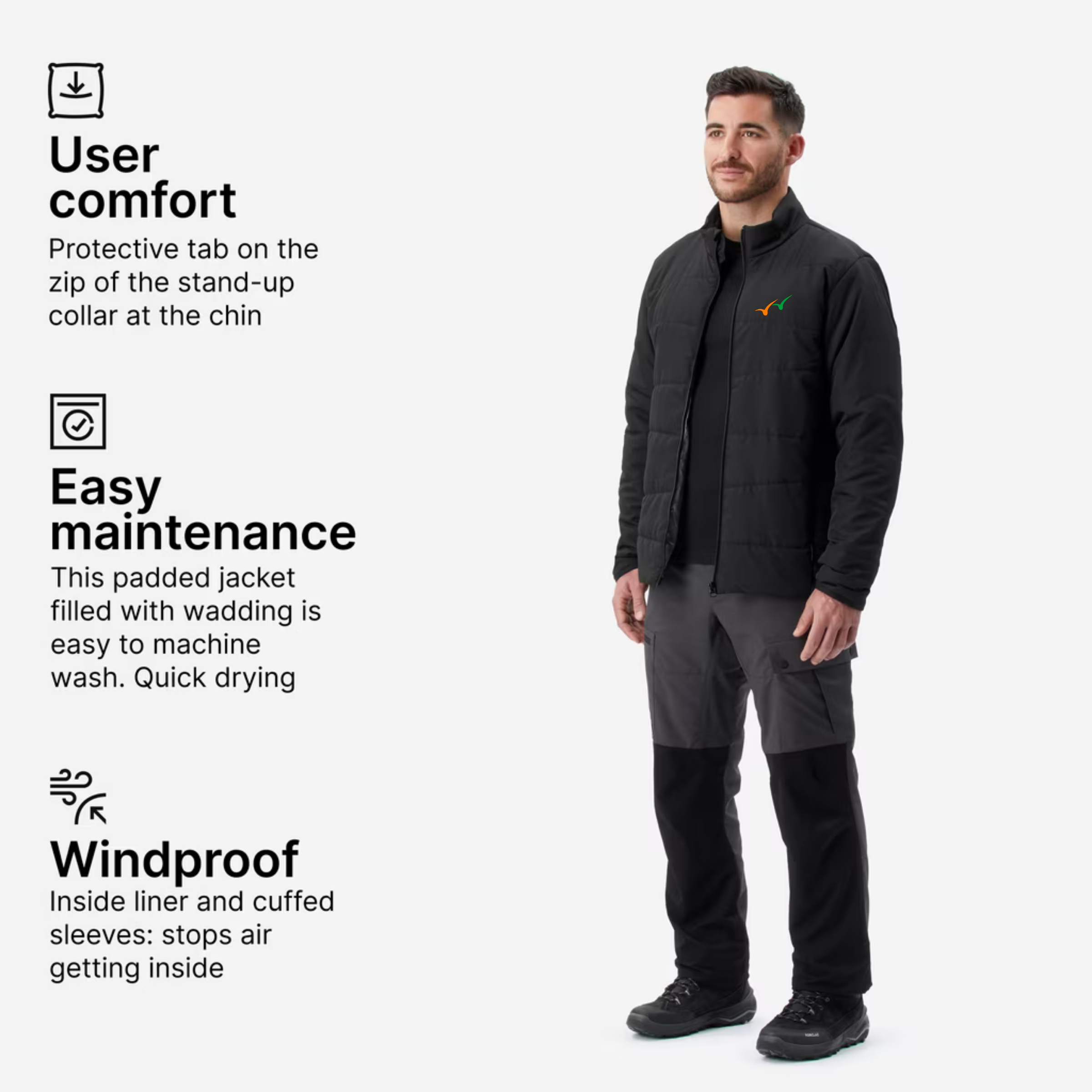 Useme Black Slim Fit Sports Jacket