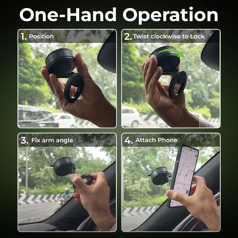 Magneto Magnetic Mobile Holder with Vacuum Grip