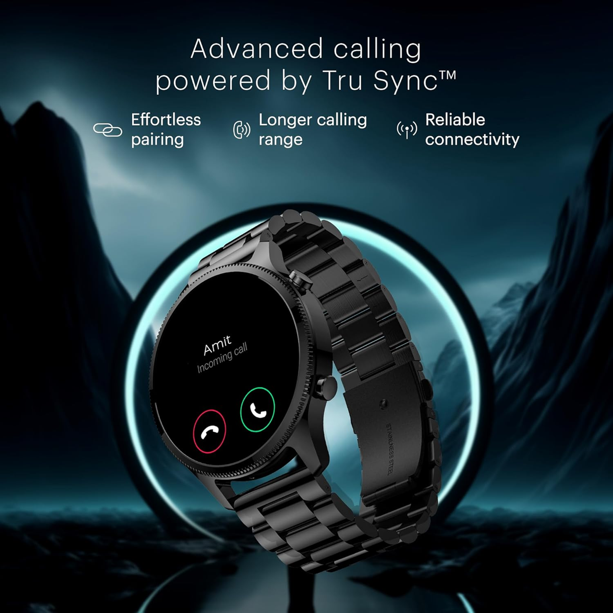 Noise Halo Plus 1.46" Super AMOLED Elite Smartwatch (Bluetooth Calling · Stainless Steel Build · Always-On Display · Up to 7 Days Battery)